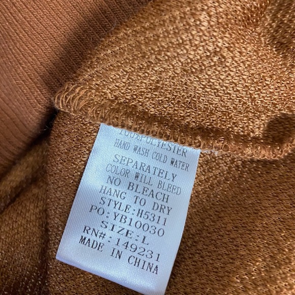 NWOTs Royal & Reese Teddy Bear Fleece Chevron Retro 80s 1/4 Zip Pullover Jacket - Picture 11 of 13